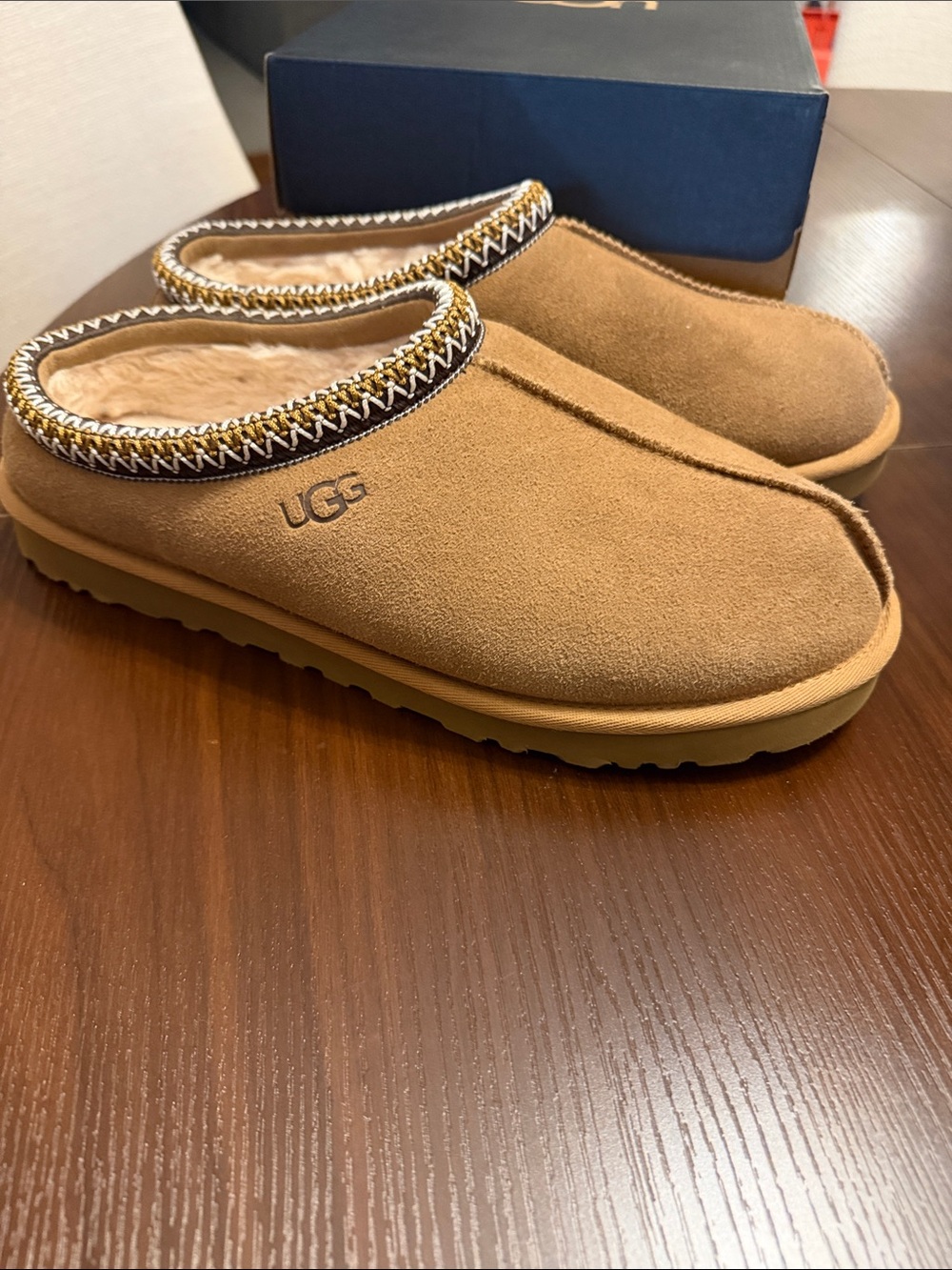 UGG Men's Chestnut Suede Shearling-Lined Slip-On Clog